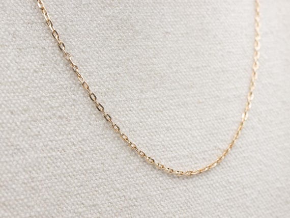 14K Yellow Gold Flat Link Cable Chain Necklace, 2… - image 6