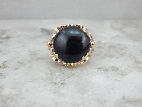 Vintage Tri Color Gold And Onyx Retro Era Cocktai… - image 2