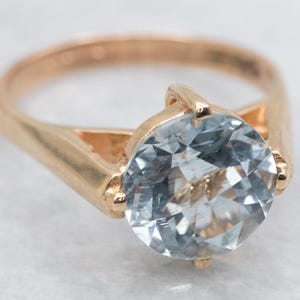 High Profile Aquamarine Solitaire Ring, Aquamarine Ring, Aquamarine Solitaire, Gold Aqua Ring, March Birthstone, Aqua Ring, Ring A57262