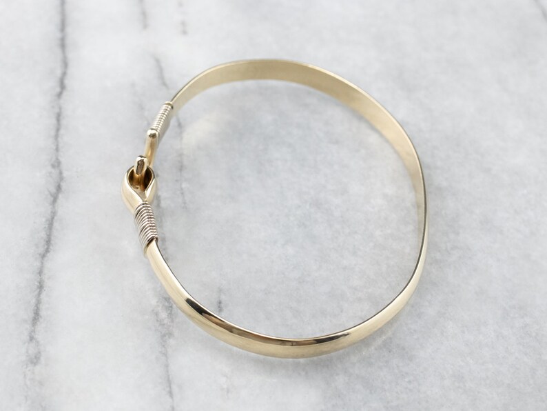 14K Gold Hook Bracelet St Croix Hook Bracelet Two Tone Gold Etsy