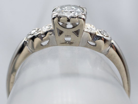 Retro Diamond Engagement Ring, Vintage Diamond Ri… - image 4