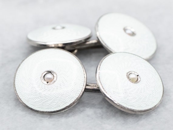 Boutons de manchette ronds argent brossé - Montevideo