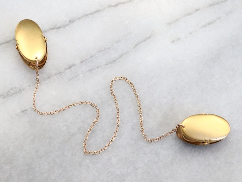Yellow Gold Brooch Gold Accessories Sweater Collar Clips Vintage Gold Collar Chain and Clips Birthday Gift Estate Jewelry JRR0X36H