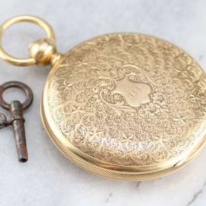 Antique 1860 Pocket Watch, J.W. Tucker San Francisco CAL, Antique Hunter Pocket Watch, Gold Pocket Watch, Watch Collector 7AR80YWA