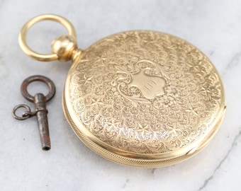 Antique 1860 Pocket Watch, J.W. Tucker San Francisco CAL, Antique Hunter Pocket Watch, Gold Pocket Watch, Watch Collector 7AR80YWA