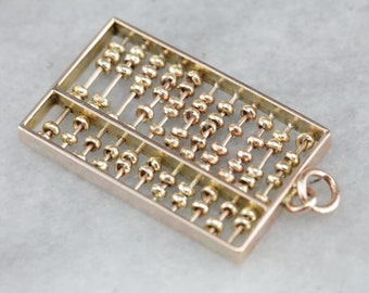 Vintage Rose Gold Abacus, Abacus Pendant, Unisex Pendant, Vintage Gold Charm UYWN8LA2