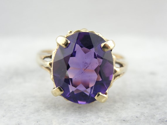 Zambian Amethyst in a Vintage 1960's Cocktail Rin… - image 1