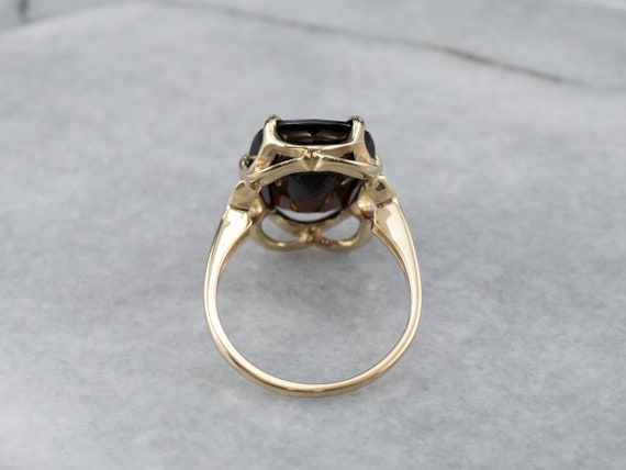 10K Yellow Gold Garnet Cocktail Ring, Statement J… - image 5