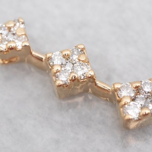 Gold Graduating Diamond Pendant, Diamond Cluster Pendant, Yellow Gold Diamond Pendant, Anniversary Gift, Layering Pendant A29431