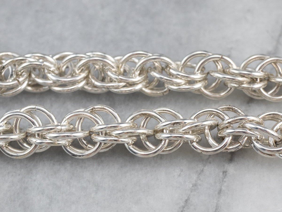 Heavy Woven Sterling Silver Chain, Sterling Silver Chain Heavy Woven Sterling Silver Chain, Sterling Silver Chain