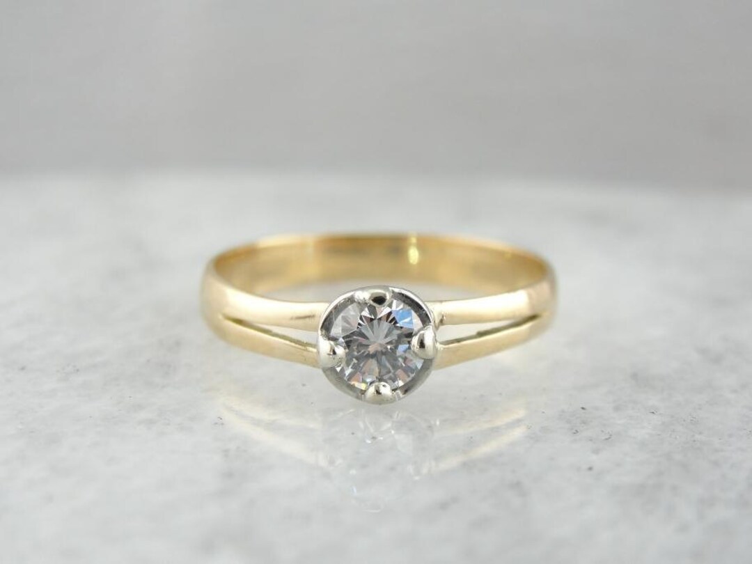 Vintage Diamond and Gold Illusion Set Ring 38C1XW-D - Etsy