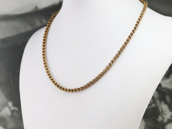 Antique Fancy Link Chain Necklace, Antique Gold Chain Antique Fancy Link Chain Necklace, Antique Gold Chain