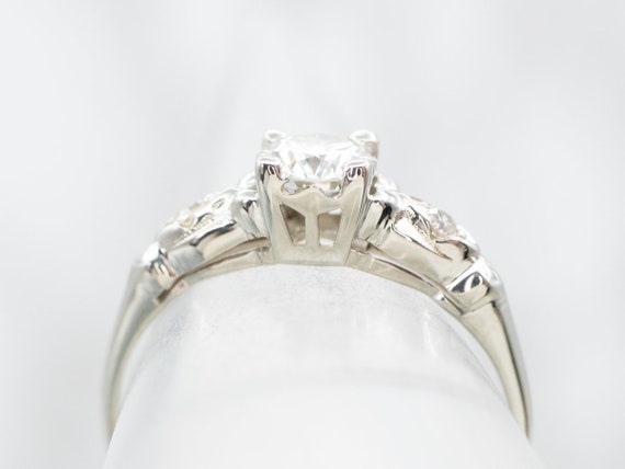 Retro Era Diamond Engagement Ring, Vintage Diamon… - image 4