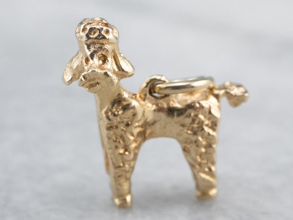 14K Gold Poodle Charm, Dog Charm, Poodle Pendant,… - image 1