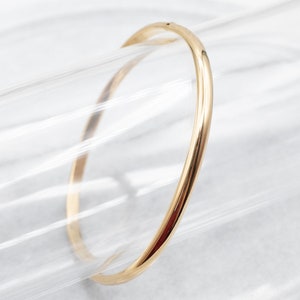 Polished 18K Gold Bangle Bracelet, Plain Bracelet, Stacking Bracelet, Anniversary Gift, Gift for Her, Bridal Jewelry A15824