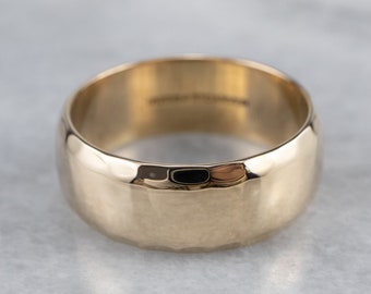 Hammered Finish Gold Band, Wide Yellow Gold Band, Stacking Band, Stacking Ring, Unisex Gold Band, Gold Wedding Band X8ZRUJ3L