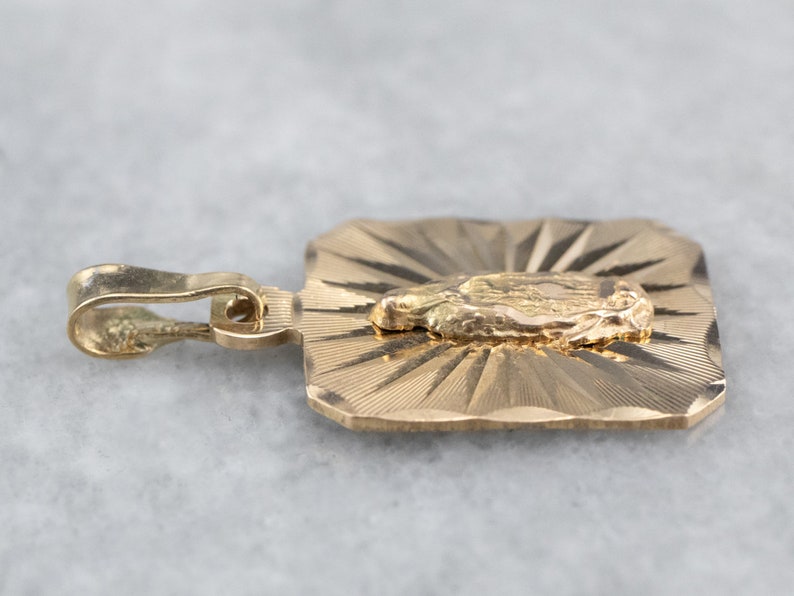 Yellow Gold Religious Pendant Religious Jewelry H1A7NNT2 Virgin Mary Religious Medallion Religious Charm Mother Mary Pendant
