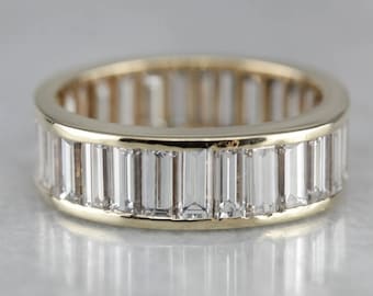 Modern Baguette Diamond Band, Diamond Eternity Band, Wedding Band, Stacking Band Z914P3-R
