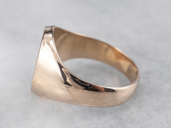 Unisex Plain Gold Signet Ring, Oval Signet Ring, … - image 3