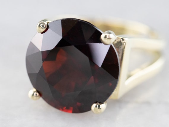 14K Yellow Gold Garnet Statement Ring, January Bi… - image 7