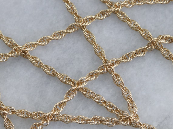 Long Gold Rope Twist Chain, Yellow Gold Chain, Pe… - image 3