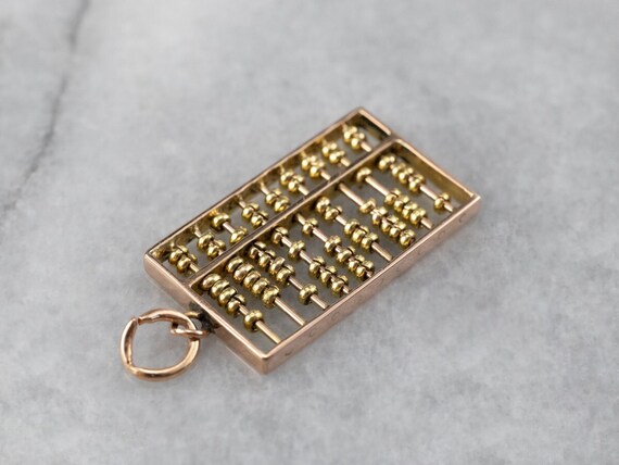 Vintage Rose and Yellow Gold Abacus Abacus Pendant Unisex