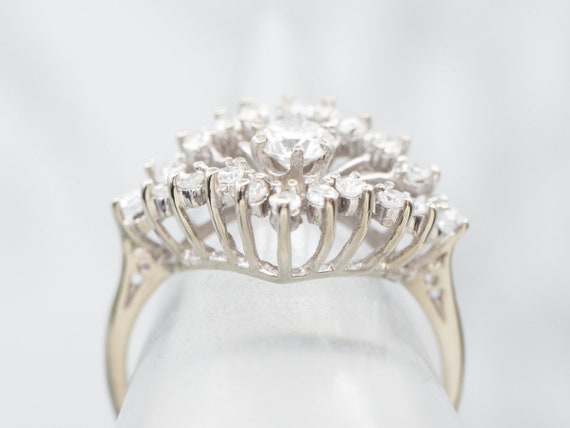 Vintage Diamond Cocktail Ring, Diamond White Gold… - image 4