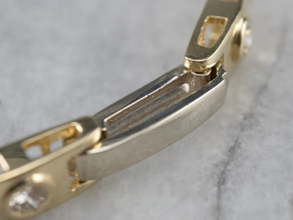 Bezel Set Diamond Link Bracelet, Yellow Gold Diam… - image 6