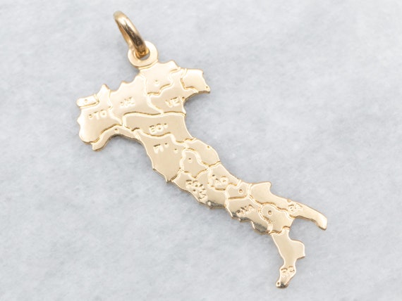 Yellow Gold Italy Charm, Gold Italy Charm, Italy … - image 1