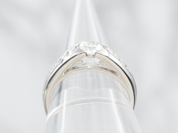 Platinum Diamond Engagement Ring with Diamond Acc… - image 3