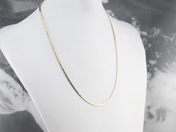 14K Gold Cobra Chain Gold Necklace Thin 