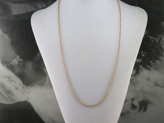 Long Gold Rope Twist Chain, Yellow Gold Chain, Pe… - image 7