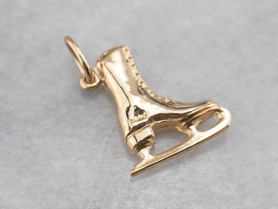 14K Gold Ice Skate Charm, Skating Charm, Winter Ch