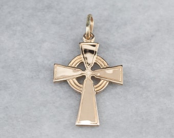 Vintage Gold Celtic Cross, Yellow Gold Cross, Irish Cross, Religious Pendant, Unisex Cross, Religious Jewelry, Religious Gift 23K5ZHD0