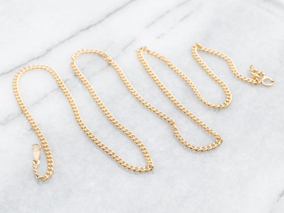 Yellow Gold Curb Chain with Spring Ring Clasp, Yel