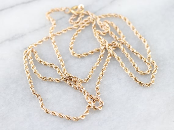 Vintage Rope Twist Chain, Yellow Gold Chain, Pend… - image 1