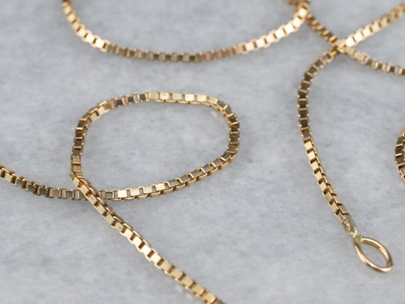 Vintage Gold Box Chain 14K Gold Box 