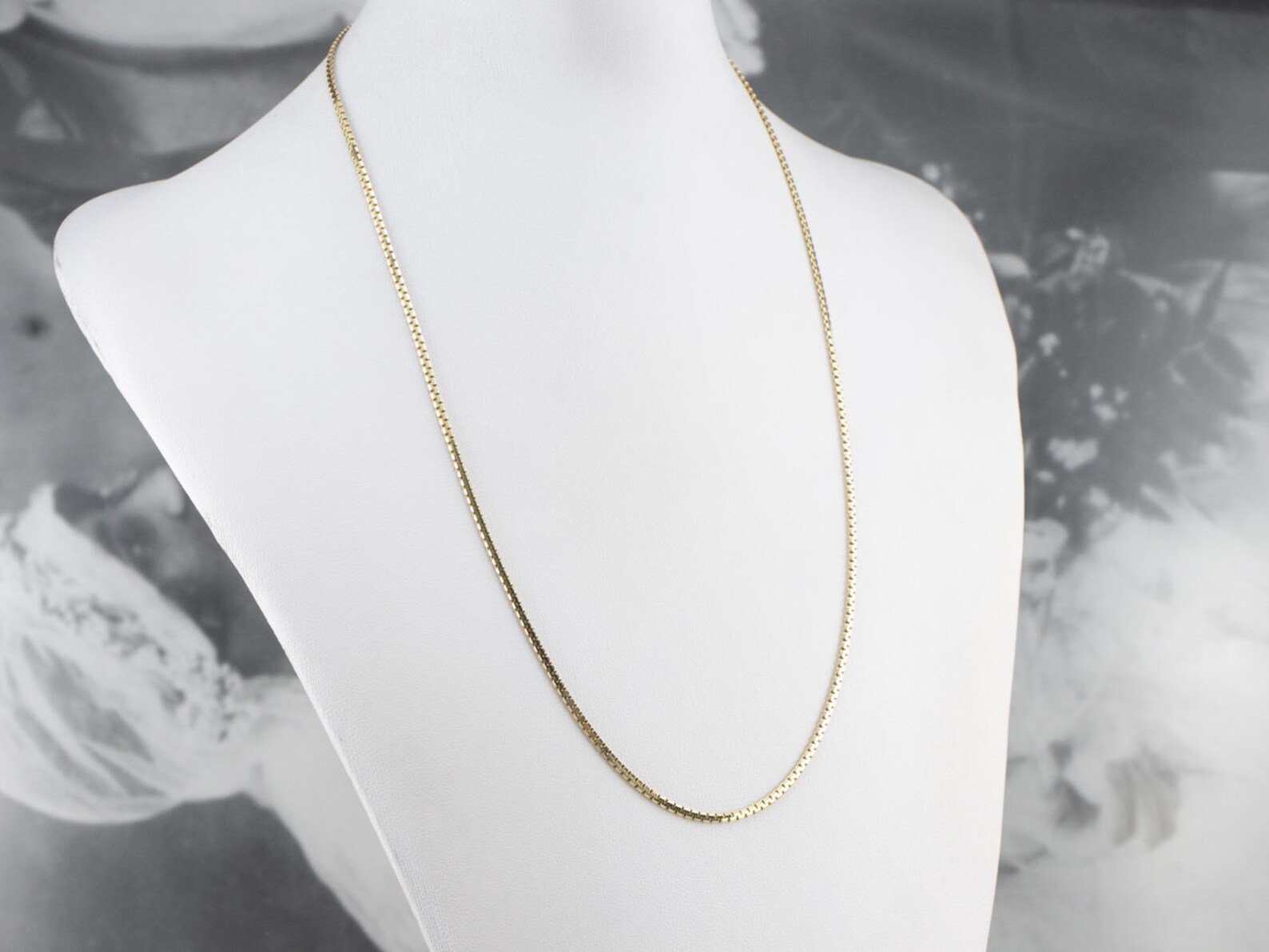 14K Gold Boston Link Chain Flat Chain Layering Necklace 20 Etsy