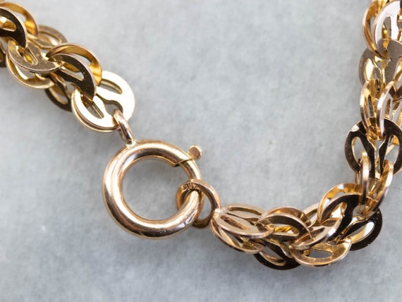 Vintage Yellow Gold Statement Chain, Filigree Lin… - image 3