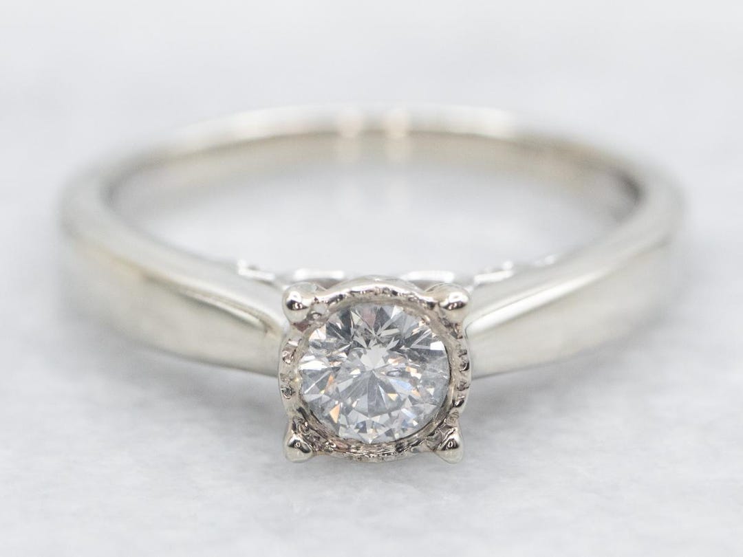 Solitaire Court Profile Rings High Profile Diamond Solitaire Engagement Ring, Diamond Ring, Diamond ...