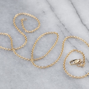 Sparkling Gold Cable Chain, 14K Gold Necklace, Layering Necklace, Pendant Chain, Oval Link Chain, 18 Inch Chain 2113W13T