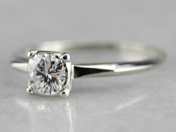 Vintage Diamond Solitaire, Diamond Engagement Rin… - image 1