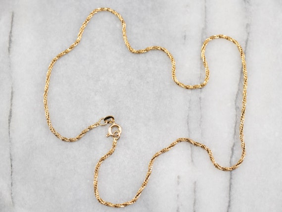 Vintage Gold Twist Chain, 14K Yellow Gold Chain, … - image 2
