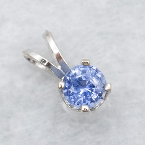 Periwinkle Sapphire Solitaire Pendant, Sapphire Pendant, Sapphire Solitaire, Solitaire Pendant, Round Sapphire, September Birthstone A49106