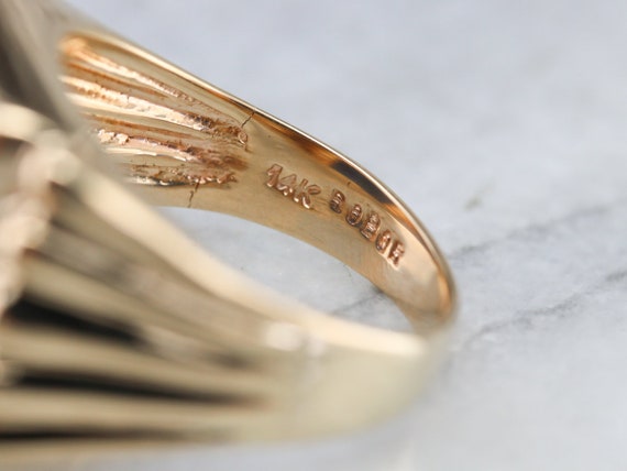 Retro Gold and Lapis Ring, Mens Lapis Statement R… - image 6
