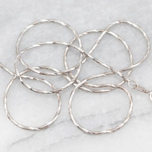 Italian Gold Box Twist Chain Necklace, 18K White Gold Chain, Vintage Gold Chain, Pendant Chain, Jewelry Basics, Layering Chain A27583