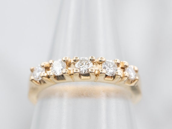 Diamond Wedding Band, Yellow Gold and Diamond, Fi… - image 5