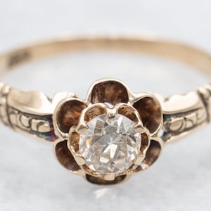 Buttercup Set Diamond Solitaire Engagement Ring, Diamond Ring, Diamond Engagement, Engagement Ring, Victorian Ring, Diamond Solitaire A61099
