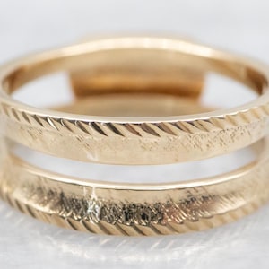 Textured 14K Yellow Gold Enhancer Band, Solitaire Enhancer, Stacking Band, Engagement Enhancer, Anniversary Gift A47305