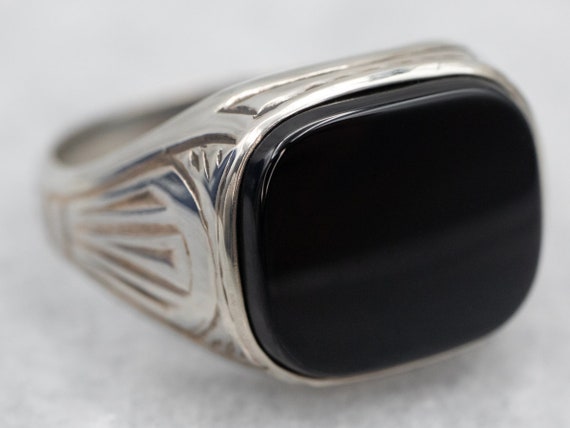 Buy Men's Retro Era Black Onyx Ring Vintage Gold Onyx Ring Online